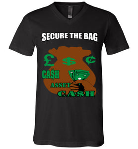 Secure The Bag Unisex V-Neck Tee - JTApparel