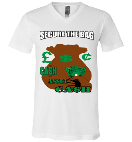 Secure The Bag Unisex V-Neck Tee - JTApparel