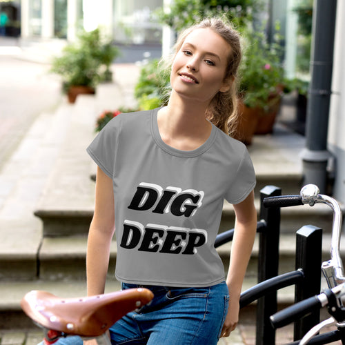 Dig Deep All-Over Print Crop Tee