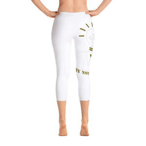 Why Not Retire Capri Women's Leggings White] Jtapparel.com - JTApparel