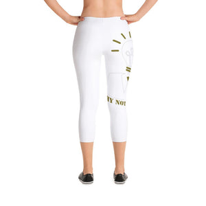 Why Not Retire Capri Women's Leggings White] Jtapparel.com - JTApparel