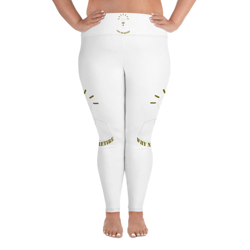 Why Not Retire All-Over Print Plus Size Leggings - JTApparel